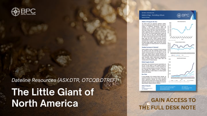 Dateline Resources (ASX:DTR, OTCQB:DTREF): The Little Giant of North America