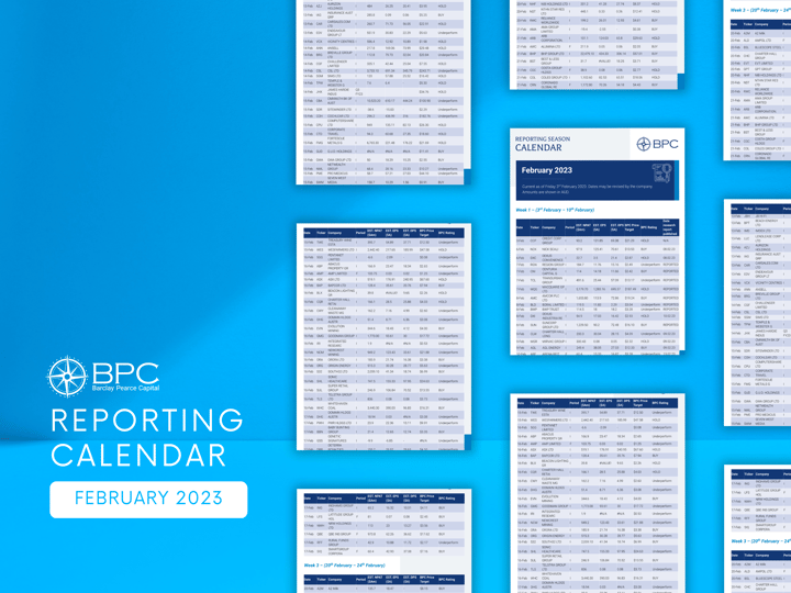 BPC Reporting Season Calendar February 2023