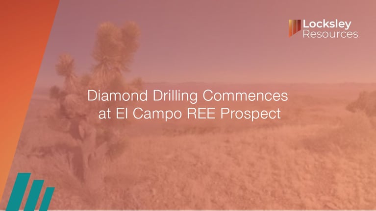 Locksley Resources (ASX:LKY): Diamond Drilling Commences at El Campo REE Prospect