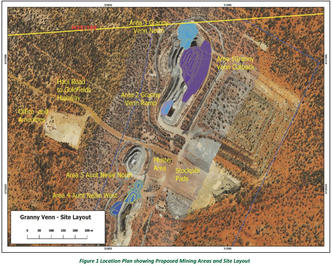 Figure 1 Location Plan showing Proposed Mining Areas and Site Layout