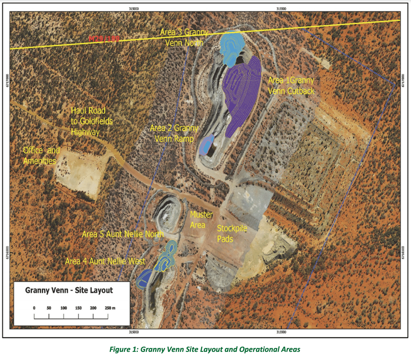 Figure 1: Granny Venn Site Layout and Operational Areas
