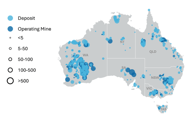 australia gold mines and deposits