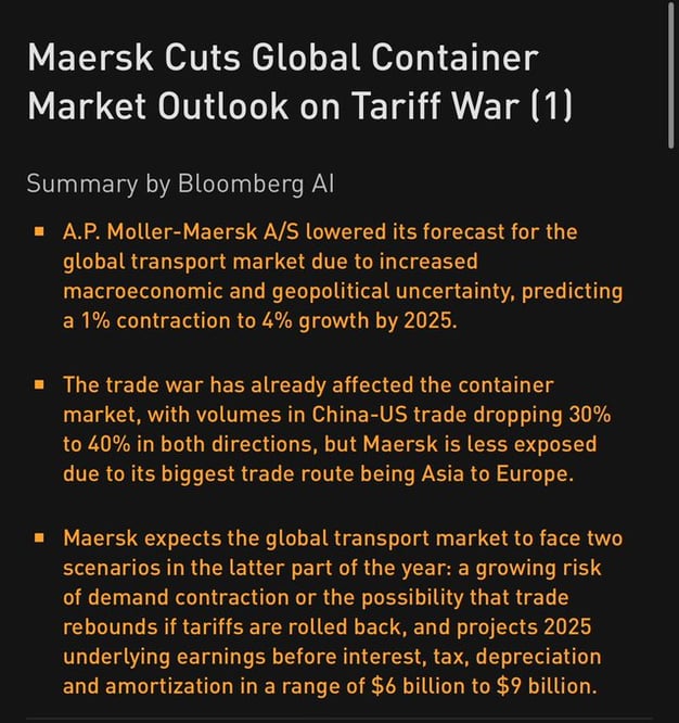 maersk cuts global container market outlook