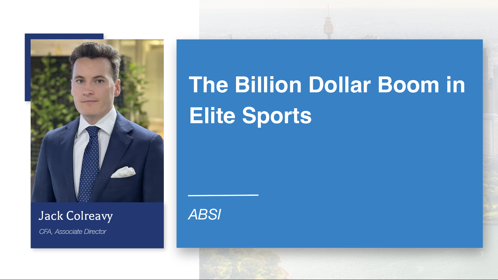ABSI - The Billion Dollar Boom in Elite Sports